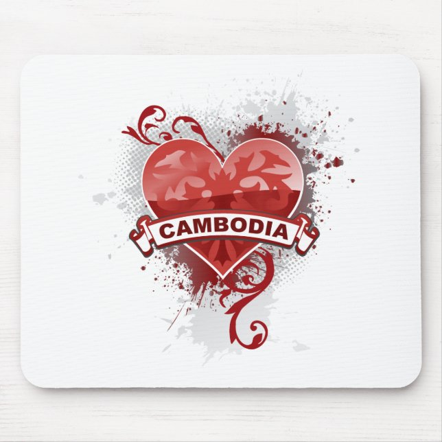 Heart Cambodia Mouse Pad (Front)