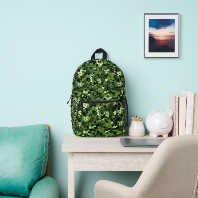 Heart Camouflage Printed Backpack (Insitu)