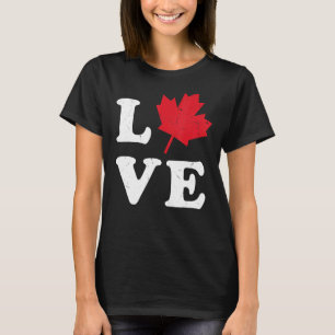 Heart Canada Day Maple Leaf I Love You Canada T-Shirt