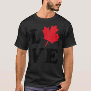 Heart Canada Day Maple Leaf I Love You Canada T-Shirt