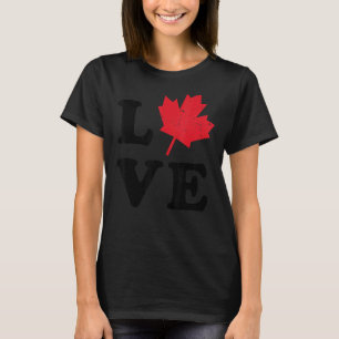 Heart Canada Day Maple Leaf I Love You Canada T-Shirt