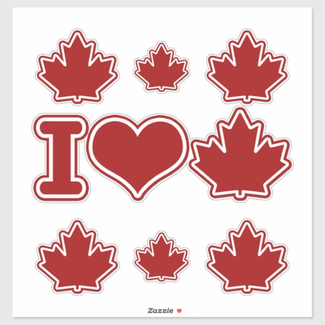 Heart Canada Red Maple Leaf (Sheet)
