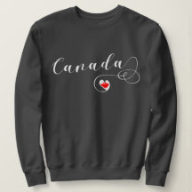 Heart Canada Sweatshirt, Canadian Flag