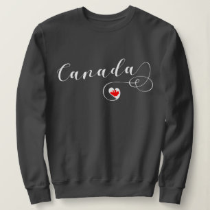 Heart Canada Sweatshirt, Canadian Flag Sweatshirt