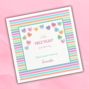 Heart candy baby shower napkin
