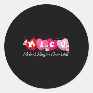 Heart Candy Micu Nurse Valentine's Day Medical Cri Classic Round Sticker