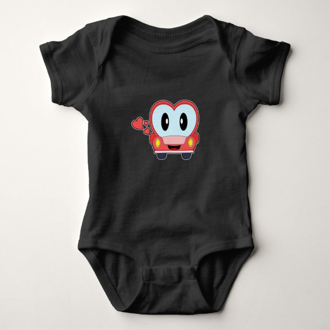 Heart Car Baby Bodysuit (Front)