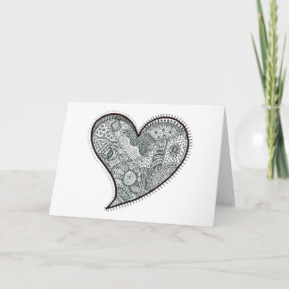 Heart Card in Black and White