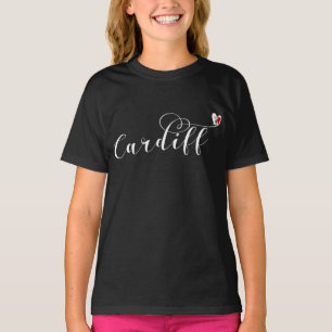 Heart Cardiff Flag, Caerdydd, Wales T-Shirt