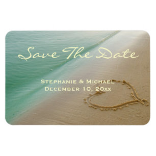 Heart Carved In The Sand "Save The Date" Magnet