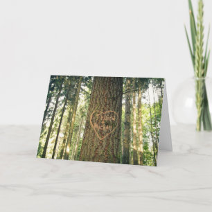 Heart Carved into Tree Anniversary Card