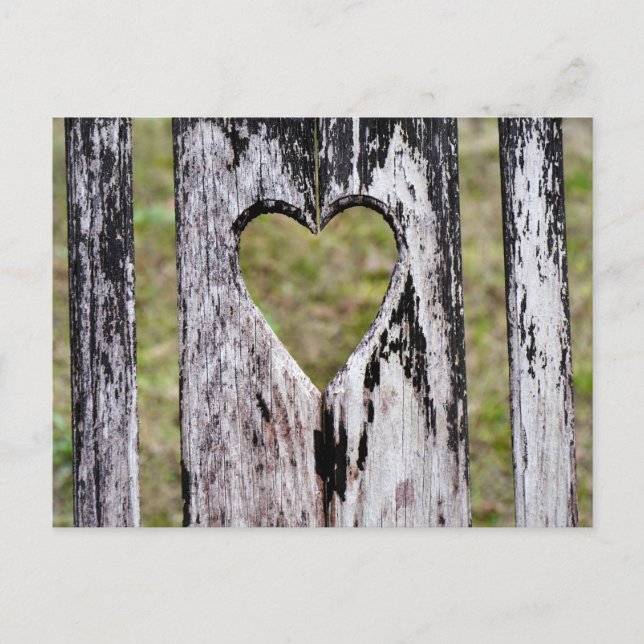 Heart Carved Wooden Chair Back Postcard (Front)