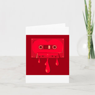 Heart Cassette Tape with Melting Drips Card