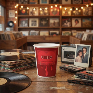 Heart Cassette Tape with Melting Drips Paper Cups