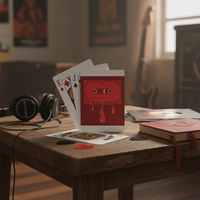 Heart Cassette Tape with Melting Drips Playing Cards (Creator Uploaded)
