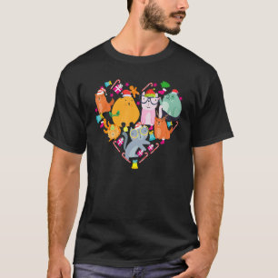 Heart Cat Santa Candy Ornaments Christmas Cat 1 T-Shirt