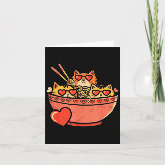 Heart, cats, ramen noodles, valentine's day  card