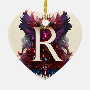Heart  ceramic tree decoration