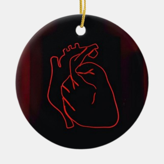 Heart  ceramic tree decoration (Front)