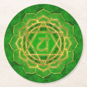 Heart chakra - Anahata Round Paper Coaster