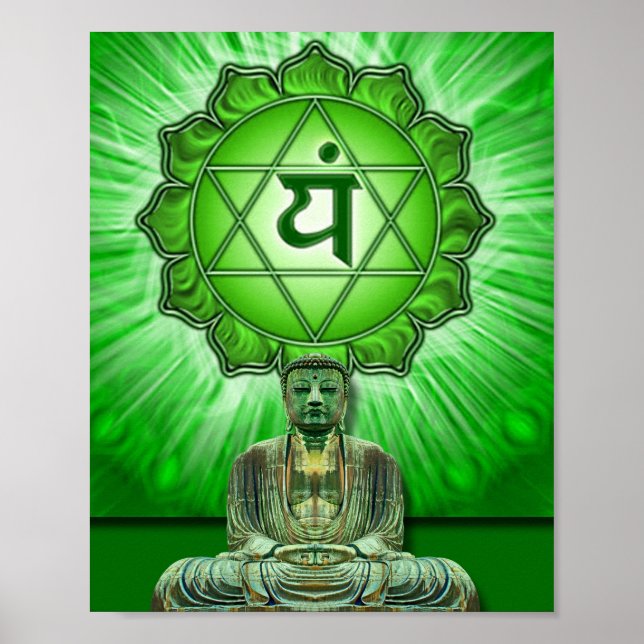Heart chakra & Buddha Poster (Front)