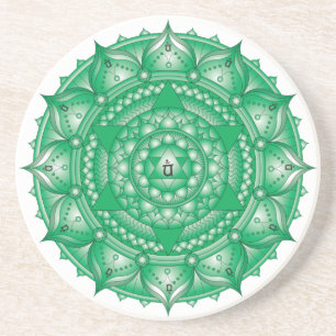 Heart Chakra Light Mandala Coaster