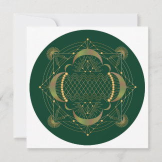 Heart Chakra Shadow Mandala Square Note Card