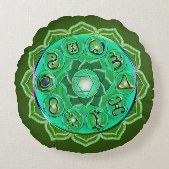 Heart Chakra Tote Bag Round Cushion (Front)
