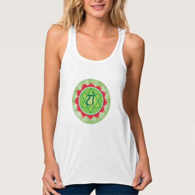 Heart Chakra Women's Slim Fit Racerback Tank Top (Front)