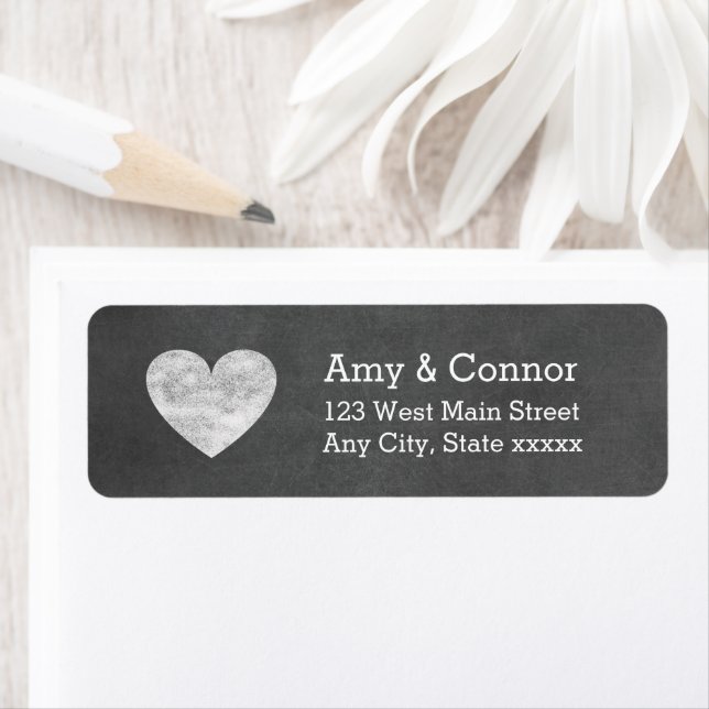 Heart Chalkboard Return Address Labels (Insitu)