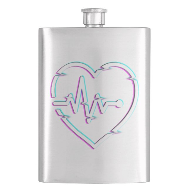 Heart Check Classic Flask (Front)