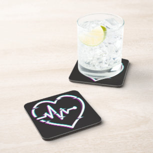 Heart Check Hard plastic coaster