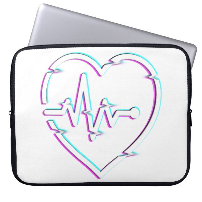 Heart Check Neoprene Laptop Sleeve (Front)