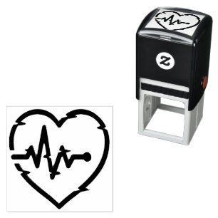 Heart Check Self Inking Rubber Stamp