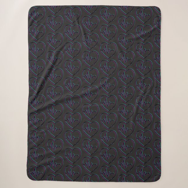 Heart Check Sherpa Blanket (Front)