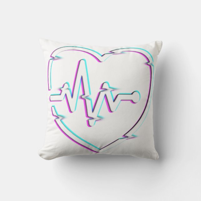 Heart Check Throw Pillow (Front)