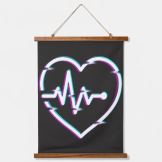 Heart Check Wood Topped Wall Tapestry