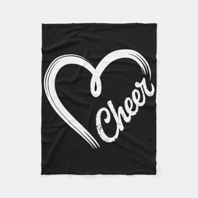Heart Cheer Cheerleading Cheerleader  Fleece Blanket (Front)