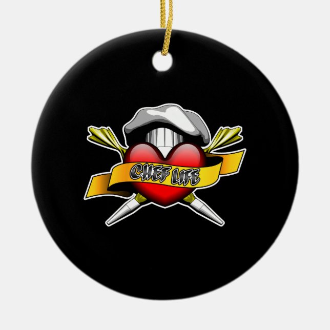 Heart Chef Life: Pastry Chef Ceramic Tree Decoration (Front)