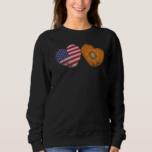 Heart Cherokee American Flag Patriotic Family Heri Sweatshirt