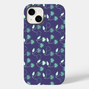 heart cherries blue Case-Mate iPhone 14 case