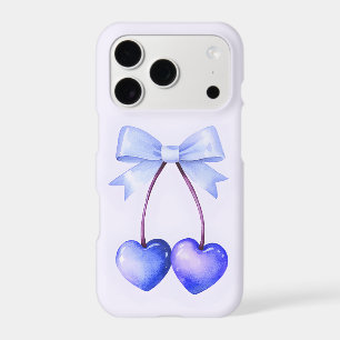 Heart Cherry Bow iPhone Case Blue Coquette