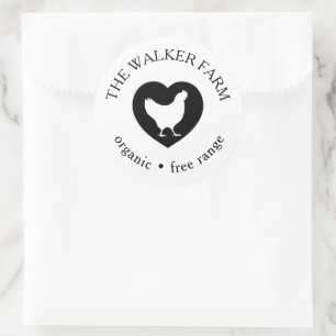 Heart Chicken Farm Fresh Eggs  Classic Round Sticker
