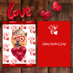 Heart Chow Chow Dog Lover Valentine Gift Holiday Card