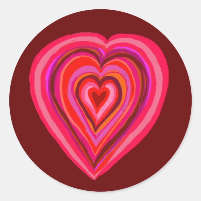Heart Classic Round Sticker (Front)