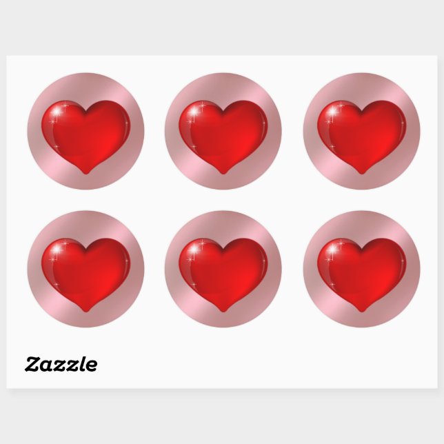 Heart Classic Round Sticker (Sheet)