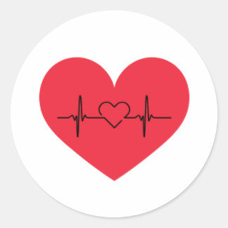 heart classic round sticker