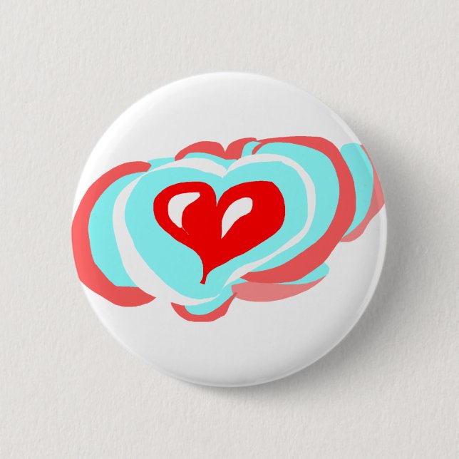 Heart Cloud 6 Cm Round Badge (Front)
