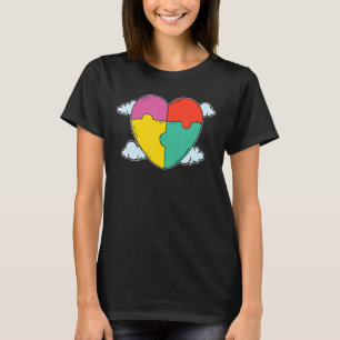 Heart Cloud Autistic Support  Asperger's Autism Aw T-Shirt
