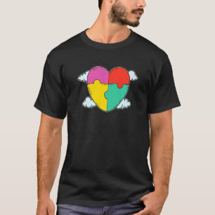 Heart Cloud Autistic Support  Asperger's Autism Aw T-Shirt